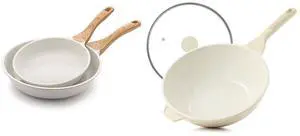 4.5 Quart Ceramic Nonstick Wok Pan, Nonstick Frying Pan Skillets(8+10 Inch) 4.5 Quart Ceramic Nonstick Wok Pan, Nonstick Frying Pan Skillets(8+10 Inch)