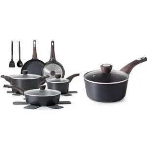 14 Pcs Pots and Pans Set Non stick,Non toxic Healthy Induction Cookware Sets,1.5 Quart Nonstick Sauce Pan with Lid,Induction Comptable, PFOA Free 14 Pcs Pots and Pans Set Non stick,Non toxic Healthy Induction Cookware Sets,1.5 Quart Nonstick Sauce Pan with Lid,Induction Comptable, PFOA Free