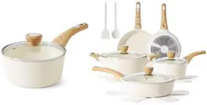 14-Piece Ceramic Cookware Sets,Non toxic Healthy Non Stick Kitchen Cooking Set,1.5 Quart Sauce Pan with Lid, Induction Pot 14-Piece Ceramic Cookware Sets,Non toxic Healthy Non Stick Kitchen Cooking Set,1.5 Quart Sauce Pan with Lid, Induction Pot