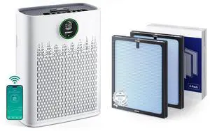 Air Purifiers for Home Large Room, Cover Up to 2400 Ft² with True HEPA Filter HAP603WF & Air Purifier Replacement Filter, 2 Pack, Blue Air Purifiers for Home Large Room, Cover Up to 2400 Ft² with True HEPA Filter HAP603WF & Air Purifier Replacement Filter, 2 Pack, Blue