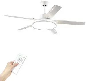 52 inch Large Light Panel Ceiling Fans with Lights and Remote Reversible DC Motor Modern Ceiling Fans 6-Speed 3 CCT Dimmable 5 Blades Ceiling Fans for Living Room Office Patio 52 inch Large Light Panel Ceiling Fans with Lights and Remote Reversible DC Motor Modern Ceiling Fans 6-Speed 3 CCT Dimmable 5 Blades Ceiling Fans for Living Room Office Patio