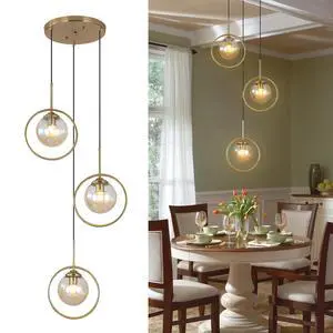 3 Light Pendant Lighting Modern Amber Glass Pendant Light Adjustable Hanging Pendant Lights Ceiling Lighting Fixture for Kitchen Dining Room Living Room Foyer Hallway 3 Light Pendant Lighting Modern Amber Glass Pendant Light Adjustable Hanging Pendant Lights Ceiling Lighting Fixture for Kitchen Dining Room Living Room Foyer Hallway
