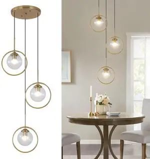 3 Light Pendant Lighting Modern Glass Pendant Lighting Fixture Adjustable Hanging Pendant Light Ceiling Lighting Fixture for Kitchen Dining Room Living Room Foyer Hallway 3 Light Pendant Lighting Modern Glass Pendant Lighting Fixture Adjustable Hanging Pendant Light Ceiling Lighting Fixture for Kitchen Dining Room Living Room Foyer Hallway