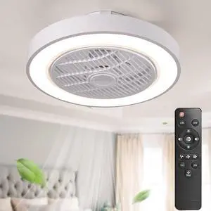20" Modern Flush Mount Ceiling Fan with Lights, Dimmable Low Profile Ceiling Fans with Remote Control 3 Colors 3 Speeds Ceiling Fan for Bedroom Living Room Kitchen White 20" Modern Flush Mount Ceiling Fan with Lights, Dimmable Low Profile Ceiling Fans with Remote Control 3 Colors 3 Speeds Ceiling Fan for Bedroom Living Room Kitchen White
