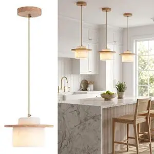 Natural Stone Pendant Lights, Marble Kitchen Island Pendant Lamp 7.8 inch Modern White Hanging Light for Bedroom Dining Room Table Living Room Hallway(E26 Base) Natural Stone Pendant Lights, Marble Kitchen Island Pendant Lamp 7.8 inch Modern White Hanging Light for Bedroom Dining Room Table Living Room Hallway(E26 Base)