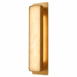 Natural Alabaster Wall Sconce, 3CCT LED Marble Wall Light with Brass Finish, 20 inch Modern Square Wall Lamp for Bedroom, Living Room, Bathroom, Hallway Natural Alabaster Wall Sconce, 3CCT LED Marble Wall Light with Brass Finish, 20 inch Modern Square Wall Lamp for Bedroom, Living Room, Bathroom, Hallway