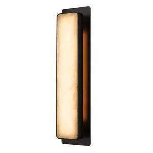 20 inch Natural Alabaster Wall Sconce, 3CCT LED Marble Wall Light with Black Stainless Steel Frame, Square Modern Bathroom Wall Light for Bedroom, Living Room, Hallway 20 inch Natural Alabaster Wall Sconce, 3CCT LED Marble Wall Light with Black Stainless Steel Frame, Square Modern Bathroom Wall Light for Bedroom, Living Room, Hallway