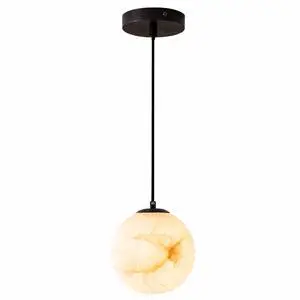 Alabaster Pendant Lights, Natural Marble Modern Pendant Light Fixture 5.9" White Globe Chandelier Adjustable Height Ceiling Hanging Light for Kitchen Island Bedroom Living Room Hallway Alabaster Pendant Lights, Natural Marble Modern Pendant Light Fixture 5.9" White Globe Chandelier Adjustable Height Ceiling Hanging Light for Kitchen Island Bedroom Living Room Hallway
