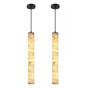 Natural Alabaster Pendant Lights, 11.8" Marble Pendant Light Cylinder LED Modern Kitchen Island Hanging Lamp for Bedroom Dining Room Table Living Room Hallway Natural Alabaster Pendant Lights, 11.8" Marble Pendant Light Cylinder LED Modern Kitchen Island Hanging Lamp for Bedroom Dining Room Table Living Room Hallway