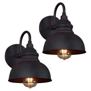 2-Pack Outdoor Gooseneck Wall Sconce, Rustic Farmhouse Exterior Barn Light Antique Copper Finish Wall Mount Light Vintage Wall Lighting Fixture E26 Waterproof Wall Lantern for Garage Patio 2-Pack Outdoor Gooseneck Wall Sconce, Rustic Farmhouse Exterior Barn Light Antique Copper Finish Wall Mount Light Vintage Wall Lighting Fixture E26 Waterproof Wall Lantern for Garage Patio