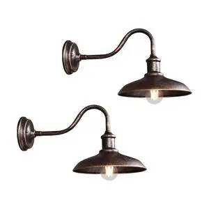 American Retro Outdoor Wall Lights 9.8 Inch Iron Porch Wall Lighting Vintage Bronze Wall Mount Wall Sconce Farmhouse IP54 Waterproof Exterior Gooseneck Barn Light American Retro Outdoor Wall Lights 9.8 Inch Iron Porch Wall Lighting Vintage Bronze Wall Mount Wall Sconce Farmhouse IP54 Waterproof Exterior Gooseneck Barn Light