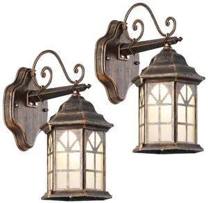 Outdoor Wall Light Fixtures Exterior Waterproof Porch Lights Aluminum Retro Outdoor Wall Sconce with Soft Light Glass E26 Socket for House Doorway Garage Outdoor Wall Light Fixtures Exterior Waterproof Porch Lights Aluminum Retro Outdoor Wall Sconce with Soft Light Glass E26 Socket for House Doorway Garage