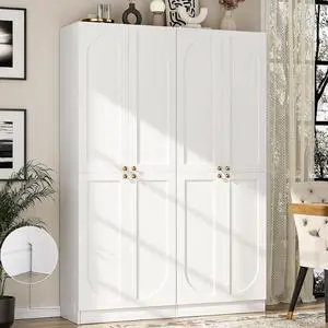 Storage Cabinet Set of 2, 80" Tall Arched Bookcase with 4 Soft Close Doors, 12-Tier Wooden 2 Set Pantry with Adjustable Shelves, Seamless Fit Wall for Home Office, Living Room, Kitchen Storage Cabinet Set of 2, 80" Tall Arched Bookcase with 4 Soft Close Doors, 12-Tier Wooden 2 Set Pantry with Adjustable Shelves, Seamless Fit Wall for Home Office, Living Room, Kitchen