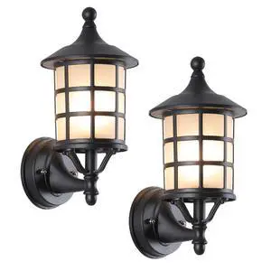 IP65 Waterproof Outdoor Wall Lights Aluminum Vintage Exterior Wall Sconces with Soft Light Glass Shade Matte Black Outdoor Light Fixtures for House Garage Patio Front Door Balcony IP65 Waterproof Outdoor Wall Lights Aluminum Vintage Exterior Wall Sconces with Soft Light Glass Shade Matte Black Outdoor Light Fixtures for House Garage Patio Front Door Balcony