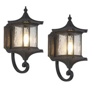 European Vintage Outdoor Wall Lantern Exterior IP55 Waterproof Porch Lights with Water Ripple Glass Anti-Rust Aluminum Outdoor Light Fixtures for Patio Doorway European Vintage Outdoor Wall Lantern Exterior IP55 Waterproof Porch Lights with Water Ripple Glass Anti-Rust Aluminum Outdoor Light Fixtures for Patio Doorway