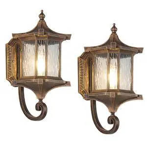 European Vintage Outdoor Wall Lantern Exterior IP55 Waterproof Porch Lights with Water Ripple Glass Anti-Rust Aluminum Outdoor Light Fixtures for Patio Doorway European Vintage Outdoor Wall Lantern Exterior IP55 Waterproof Porch Lights with Water Ripple Glass Anti-Rust Aluminum Outdoor Light Fixtures for Patio Doorway