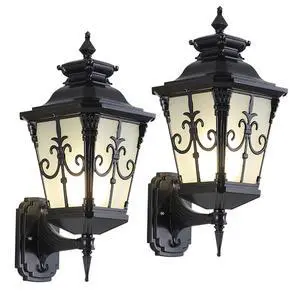 Outdoor Wall Lights, Exterior Waterproof Lantern Porch Sconces Wall Mounted Lighting with E26 Sockets & Glass Shades Black Outside Sconces for House Garage Doorway Outdoor Wall Lights, Exterior Waterproof Lantern Porch Sconces Wall Mounted Lighting with E26 Sockets & Glass Shades Black Outside Sconces for House Garage Doorway