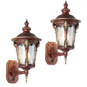 Exterior Wall Lanterns IP55 Waterproof Outdoor Wall Light Fixtures Aluminum 15 inch Porch Lights with Hammered Glass Shade for Patio Hallway Doorway Garden Exterior Wall Lanterns IP55 Waterproof Outdoor Wall Light Fixtures Aluminum 15 inch Porch Lights with Hammered Glass Shade for Patio Hallway Doorway Garden