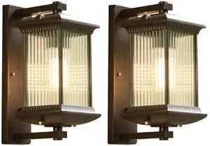 Retro Exterior Wall Lantern 100% Anti-Rust Aluminum Outdoor Wall Light with Soft Light Glass Waterproof Porch Sconce for House Entryway Garage Front Door Retro Exterior Wall Lantern 100% Anti-Rust Aluminum Outdoor Wall Light with Soft Light Glass Waterproof Porch Sconce for House Entryway Garage Front Door