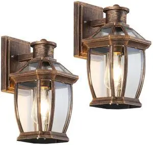 Outdoor Wall Lanterns Aluminum Exterior Waterproof Wall Light Vintage Porch Wall Lighting with Clear Glass Shade for Porch Front Door Way Garage Patio Outdoor Wall Lanterns Aluminum Exterior Waterproof Wall Light Vintage Porch Wall Lighting with Clear Glass Shade for Porch Front Door Way Garage Patio