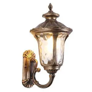 Waterproof Exterior Wall Sconce 15.7 inch Aluminum Outdoor Wall Lanterns Porch Lights with Water Pattern Glass Shades E26 Vintage Outdoor Light Fixtures for House Garage Patio Waterproof Exterior Wall Sconce 15.7 inch Aluminum Outdoor Wall Lanterns Porch Lights with Water Pattern Glass Shades E26 Vintage Outdoor Light Fixtures for House Garage Patio