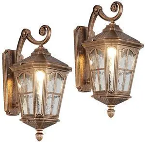 Vintage Outdoor Wall Light Waterproof Exterior Porch Wall Lanterns Wall Mounted Fixture with Water Ripple Glass for House Front Porch Patio Vintage Outdoor Wall Light Waterproof Exterior Porch Wall Lanterns Wall Mounted Fixture with Water Ripple Glass for House Front Porch Patio