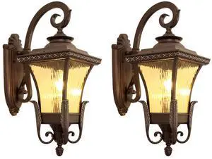 Outdoor Wall Lanterns 16" Waterproof Porch Wall Lights Aluminum Retro Exterior Lighting Fixtures for House Patio Entryway Garage Outdoor Wall Lanterns 16" Waterproof Porch Wall Lights Aluminum Retro Exterior Lighting Fixtures for House Patio Entryway Garage