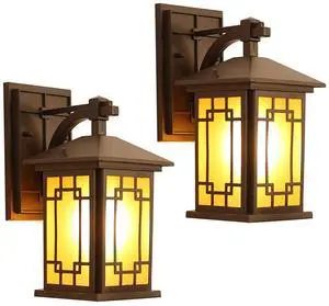 Outdoor Wall Lantern Exterior Waterproof Wall Light Fixtures Porch Sconces with E26 Sockets & Glass Shades for Entryway, Garage, Patio Outdoor Wall Lantern Exterior Waterproof Wall Light Fixtures Porch Sconces with E26 Sockets & Glass Shades for Entryway, Garage, Patio