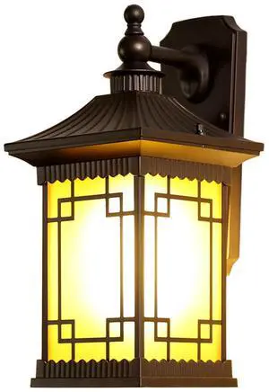 16.5" Retro Outdoor Wall Light Coffee Aluminum Exterior Wall Lantern Anti-Rust Waterproof Porch Light Outdoor with Brown Glass Shade for Front Porch Garage Patio 16.5" Retro Outdoor Wall Light Coffee Aluminum Exterior Wall Lantern Anti-Rust Waterproof Porch Light Outdoor with Brown Glass Shade for Front Porch Garage Patio