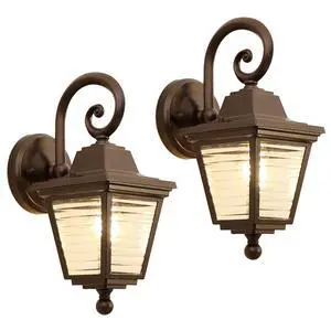 Outdoor Wall Light Fixture IP65 Waterproof Exterior Wall Sconces with Striped Glass Aluminum Vintage Porch Lights for House Front Porch Patio Outdoor Wall Light Fixture IP65 Waterproof Exterior Wall Sconces with Striped Glass Aluminum Vintage Porch Lights for House Front Porch Patio