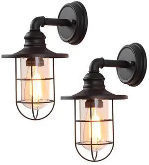Retro Outdoor Wall Sconce Waterproof 8.6 Inch Farmhouse Barn Light Exterior Wall Mount Porch Wall Light Fixtures with Glass Lampshade Garage Patio Doorway Lighting Fixture Retro Outdoor Wall Sconce Waterproof 8.6 Inch Farmhouse Barn Light Exterior Wall Mount Porch Wall Light Fixtures with Glass Lampshade Garage Patio Doorway Lighting Fixture