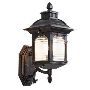 Outdoor Wall Lantern, Retro Exterior Waterproof Wall Sconce Porch Light Fixtures with E26 Sockets & Striped Glass Shades for Entryway House Front Door Patio Garage Outdoor Wall Lantern, Retro Exterior Waterproof Wall Sconce Porch Light Fixtures with E26 Sockets & Striped Glass Shades for Entryway House Front Door Patio Garage