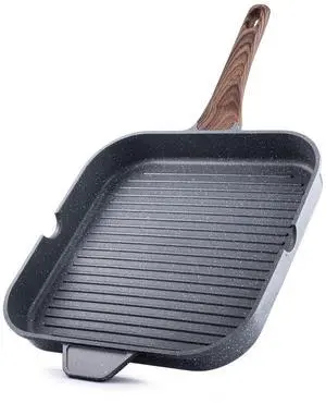 Nonstick Grill Pan for Stove Tops, Versatile Griddle with Pour Spouts, Square Big Cooking Surface, Durable Skillet Indoor & Outdoor Grilling. PFOA Free,12Inch Nonstick Grill Pan for Stove Tops, Versatile Griddle with Pour Spouts, Square Big Cooking Surface, Durable Skillet Indoor & Outdoor Grilling. PFOA Free,12Inch