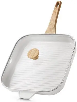 Nonstick Ceramic Grill Pan with Lid, Grill Pan for Stove Tops, Square Grilling Pan with Pour Spouts, Durable Grill Skillet for All Stoves, Steak Bacon Pan, Non Toxic PTFE,PFAS,PFOA Free Nonstick Ceramic Grill Pan with Lid, Grill Pan for Stove Tops, Square Grilling Pan with Pour Spouts, Durable Grill Skillet for All Stoves, Steak Bacon Pan, Non Toxic PTFE,PFAS,PFOA Free