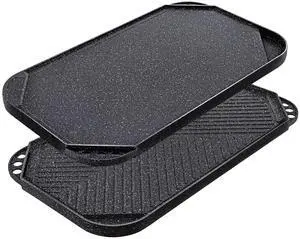 Nonstick Griddle Grill Pan, Pro-Grid Reversible Grill & Griddle Pan, Two Burner Cast Aluminum, Portable for Indoor Stovetop or Outdoor Camping BBQ, 19.5" x 10.7" Nonstick Griddle Grill Pan, Pro-Grid Reversible Grill & Griddle Pan, Two Burner Cast Aluminum, Portable for Indoor Stovetop or Outdoor Camping BBQ, 19.5" x 10.7"