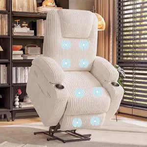 Power Lift Recliner Chair Electric Lift Recliner for Elderly Power Lift Recliner Chair with Cup Holders Side Pockets for Living Room (Corduroy, Beige) Power Lift Recliner Chair Electric Lift Recliner for Elderly Power Lift Recliner Chair with Cup Holders Side Pockets for Living Room (Corduroy, Beige)