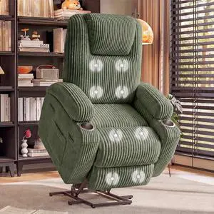 Power Lift Recliner Chair Electric Lift Recliner for Elderly Power Lift Recliner Chair with Cup Holders Side Pockets for Living Room (Corduroy, Green) Power Lift Recliner Chair Electric Lift Recliner for Elderly Power Lift Recliner Chair with Cup Holders Side Pockets for Living Room (Corduroy, Green)