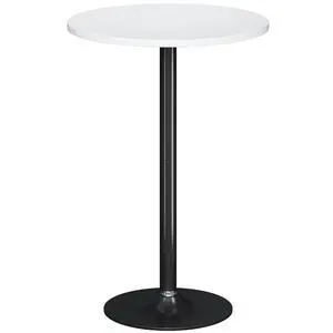 Round Bistro Pub Table Modern Style Metal Base MDF Top Cocktail Bar Table Counter Bar Height for Pub, Dining Room, Party (1, White-Black) Round Bistro Pub Table Modern Style Metal Base MDF Top Cocktail Bar Table Counter Bar Height for Pub, Dining Room, Party (1, White-Black)