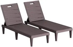 Patio Chaise Lounge Chairs Set of 2, Outdoor Lightweight Lounge Chairs, 5 Position Adjustments Backrest for Outside Pool, Garden, Patio and Beach, Deep Brown Patio Chaise Lounge Chairs Set of 2, Outdoor Lightweight Lounge Chairs, 5 Position Adjustments Backrest for Outside Pool, Garden, Patio and Beach, Deep Brown