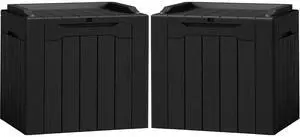 2 Pack Deck Box 31 Gallon Waterproof Resin Storage Box with Lid Indoor Outdoor Delivery Box Storage Bin for Patio Cushions (Black) 2 Pack Deck Box 31 Gallon Waterproof Resin Storage Box with Lid Indoor Outdoor Delivery Box Storage Bin for Patio Cushions (Black)