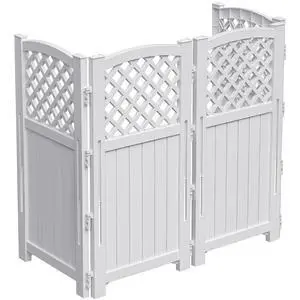Outdoor Privacy Fence, 4 Fence Panels Privacy Screen Panels for Outside and Yard, Resin Air Conditioner Lattice Fence for Trash Can (Light Gray) Outdoor Privacy Fence, 4 Fence Panels Privacy Screen Panels for Outside and Yard, Resin Air Conditioner Lattice Fence for Trash Can (Light Gray)