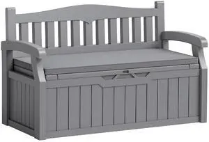 80 Gallon Storage Bench with Cushions Outdoor Indoor, Durable All-Weather Seating with Hidden Storage, Lockable Deck Box for Garden, Patio, Poolside (Grey) 80 Gallon Storage Bench with Cushions Outdoor Indoor, Durable All-Weather Seating with Hidden Storage, Lockable Deck Box for Garden, Patio, Poolside (Grey)