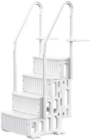 Above Ground Pool Ladder with Non-Slip Steps, Heavy Duty Swimming Pool Ladder with Double Handrails&4 Stairs, for 48 to 54 inch Inground and Pools Above Ground (White) Above Ground Pool Ladder with Non-Slip Steps, Heavy Duty Swimming Pool Ladder with Double Handrails&4 Stairs, for 48 to 54 inch Inground and Pools Above Ground (White)