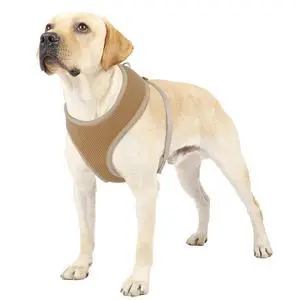 Dog Harness for Large Sized Dog, Soft Puppy Padded Vest for Walking, Running, Training - Light Brown, XL Dog Harness for Large Sized Dog, Soft Puppy Padded Vest for Walking, Running, Training - Light Brown, XL