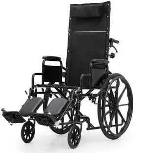 Self-Propelled Wheelchair for Adults, 19 Inch Seat, Steel Frame, 24" Wheel, Black Self-Propelled Wheelchair for Adults, 19 Inch Seat, Steel Frame, 24" Wheel, Black