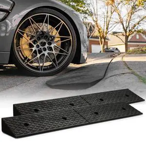 Heavy-Duty Rubber Threshold Ramp for Driveway Curb & Loading Dock - 3" Height for Cars, Motorcycles & Warehouses (38.5" L x 6.5" W) Heavy-Duty Rubber Threshold Ramp for Driveway Curb & Loading Dock - 3" Height for Cars, Motorcycles & Warehouses (38.5" L x 6.5" W)