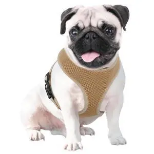 Dog Harness for Medium Sized Dog, Soft Puppy Padded Vest for Walking, Running, Training - Light Brown, L Dog Harness for Medium Sized Dog, Soft Puppy Padded Vest for Walking, Running, Training - Light Brown, L
