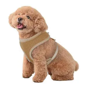 Dog Harness for Small Sized Dog, Soft Puppy Padded Vest for Walking, Running, Training - Light Brown, S Dog Harness for Small Sized Dog, Soft Puppy Padded Vest for Walking, Running, Training - Light Brown, S