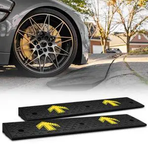 Heavy-Duty Rubber Threshold Ramp for Driveway Curb & Loading Dock - 2" Height for Cars, Motorcycles & Warehouses (37.5" L x 10" W) Heavy-Duty Rubber Threshold Ramp for Driveway Curb & Loading Dock - 2" Height for Cars, Motorcycles & Warehouses (37.5" L x 10" W)