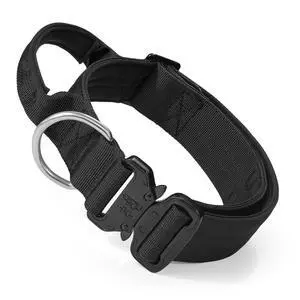 Tactical Dog Collar with Handle, 1.5 Inch Wide Heavy Duty Military Collar for Medium Large Dog Walking, Training, Running, Black Tactical Dog Collar with Handle, 1.5 Inch Wide Heavy Duty Military Collar for Medium Large Dog Walking, Training, Running, Black